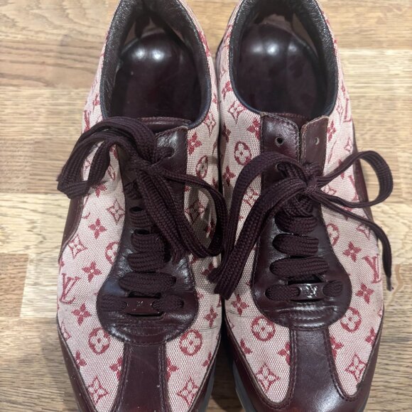 Louis Vuitton Monogram Canvas Bordeaux Sneakers – Women’s Size 37.5 (MA0013, Mad - Picture 3 of 6